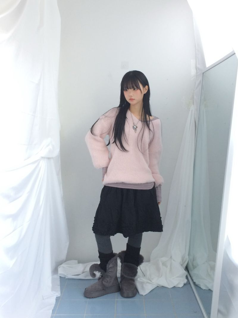 Suede Rabbit Fur Boots