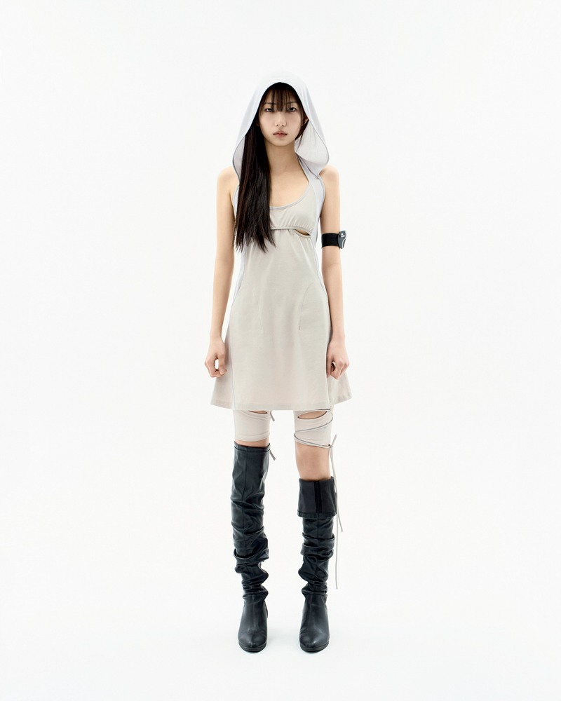 ojos（オホス）の「Halter Hoodie Apron Dress / Grey（Dresses）」