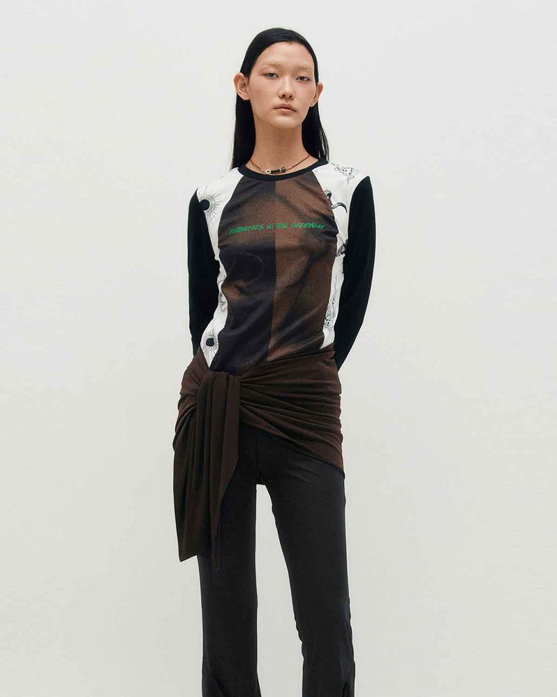 Layered Wrap Tie _ BROWN