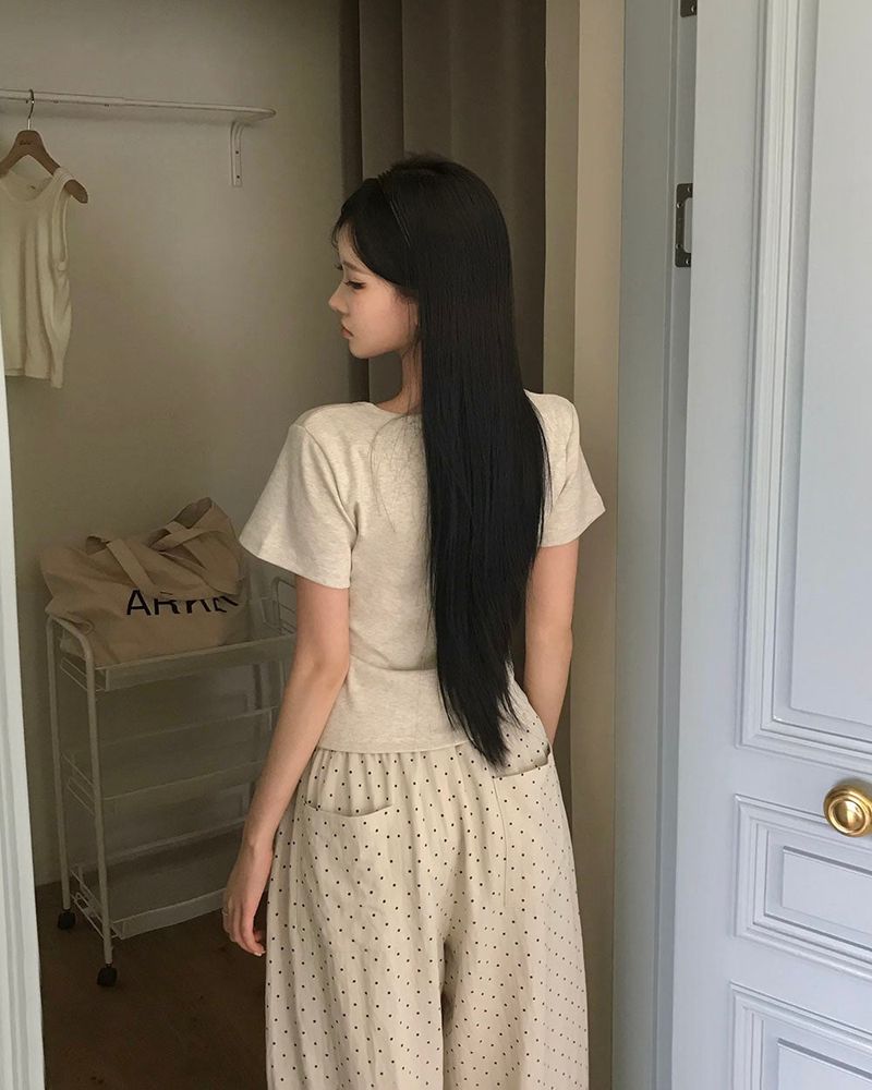 [MADE] Dot, Pintack Wide Pants