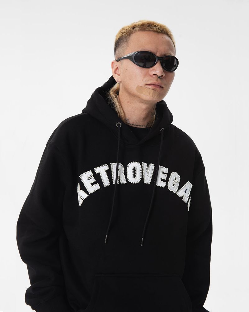 RTVG(RETROVEGAS) パールロゴプラスベルベットプルオーバーフーディー