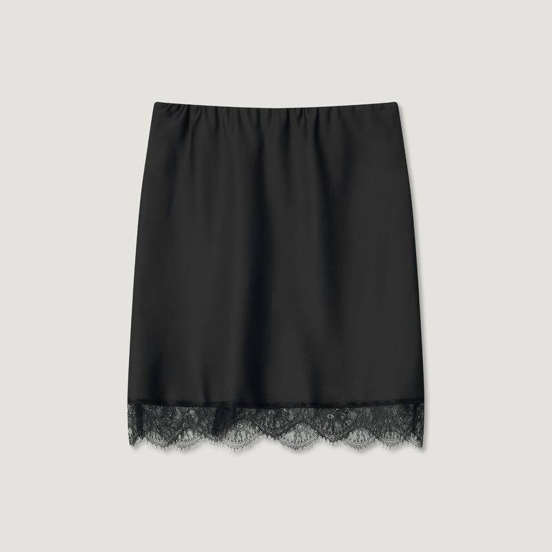 Rose Stain Lace Mini Skirt