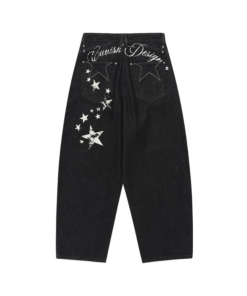 cavish（カビシ）の「Wミルキーウェイデニムパンツ ブラック(CV2FFFD111A)（パンツ）」