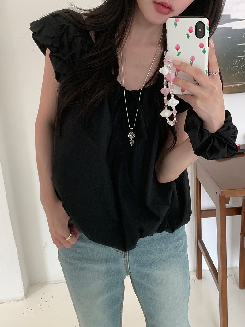 [MADE] Weare Ribbon Puff Blouse