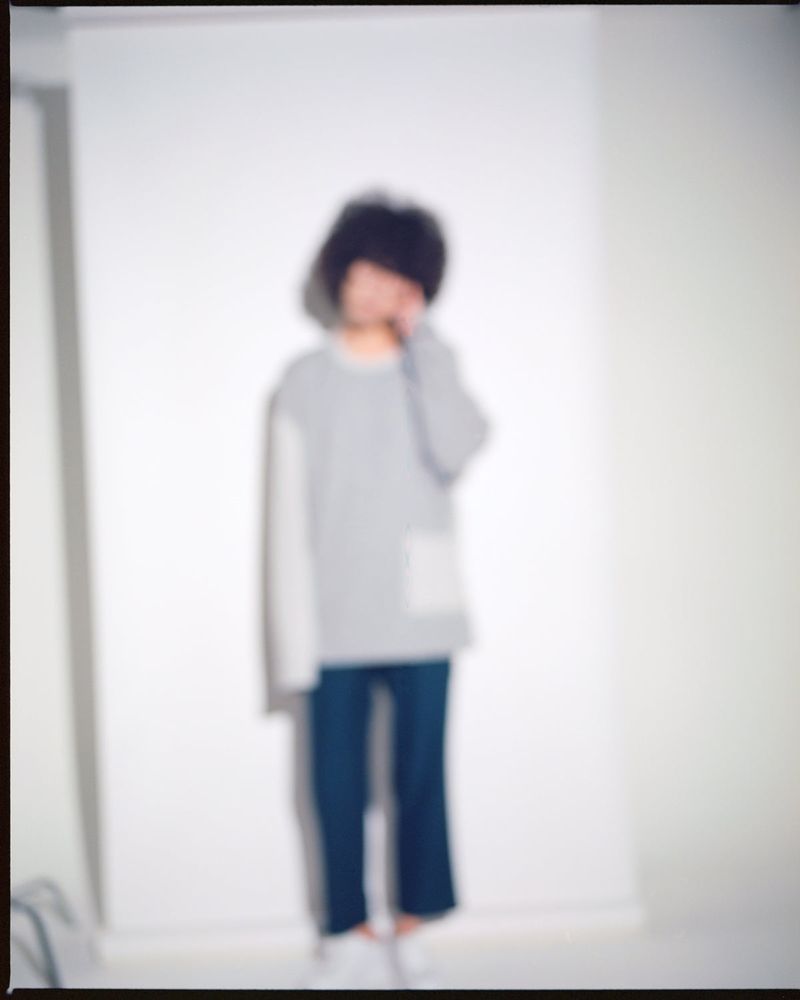 KNIT X TERRY COMBINATION POCKET TEE (Gray)