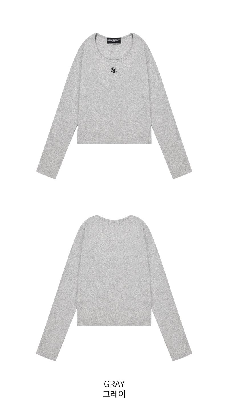 STITCH U-NECK COTTON SPAN LONG SLEEVE