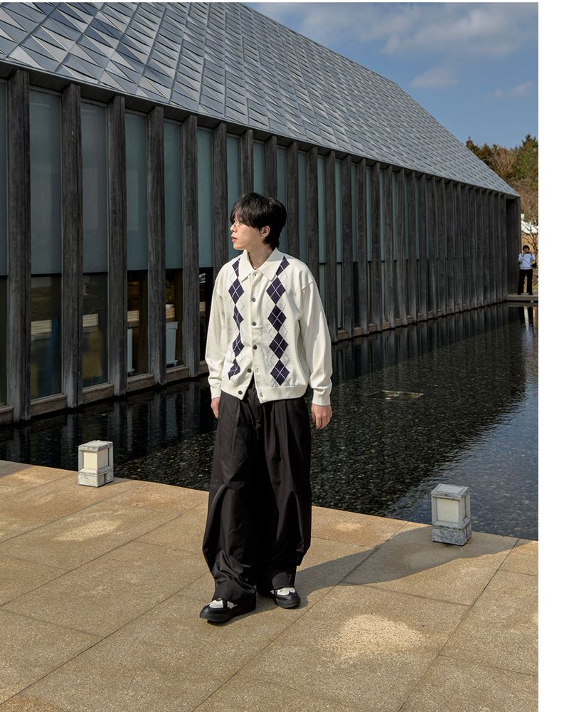 Thebel Argyle Knit Cardigan