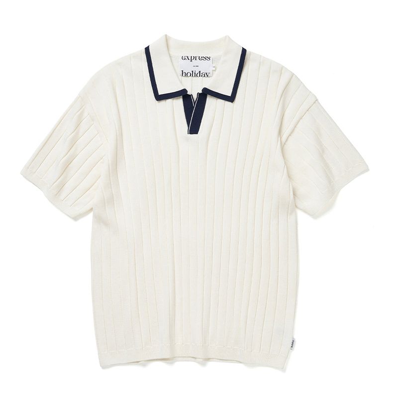Bariloche Contrasting Ribbed Half Knit_Ivory