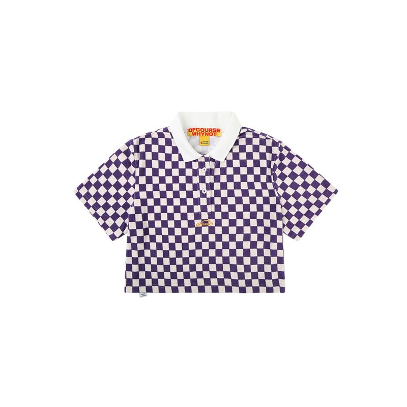OFCOURSEWHYNOT（オブコースワイノット）の「エブリデイホリデーCHKクロップドポロ_2color（トップス）」
