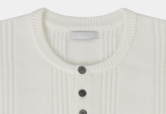 Look Estee Daily Ribbed Modal Henry Neck Knit