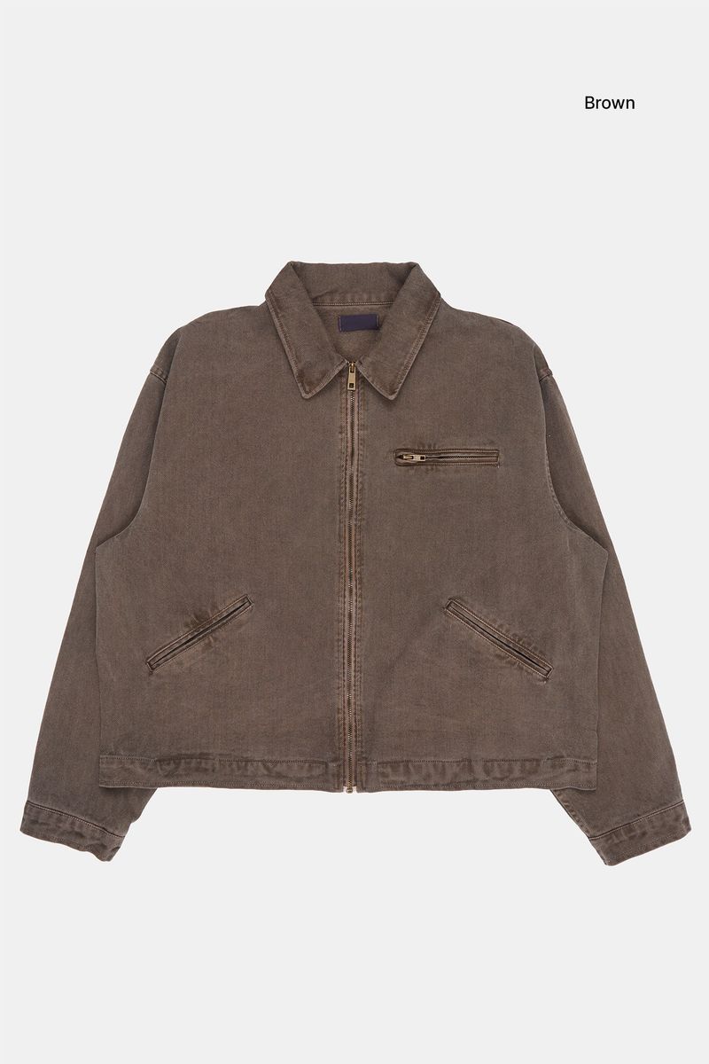 Scaddan pigment zip-up work jacket