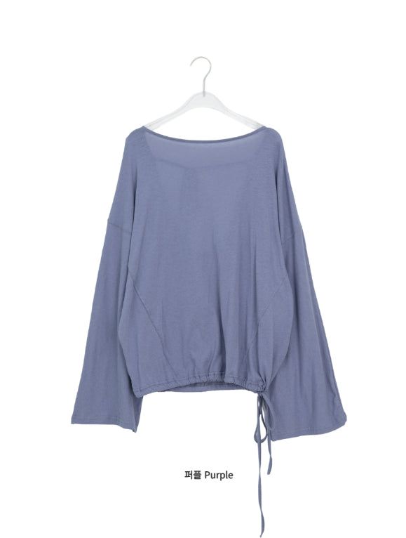 Roel Summer See-Through Deep V-Neck Long Sleeve Tee