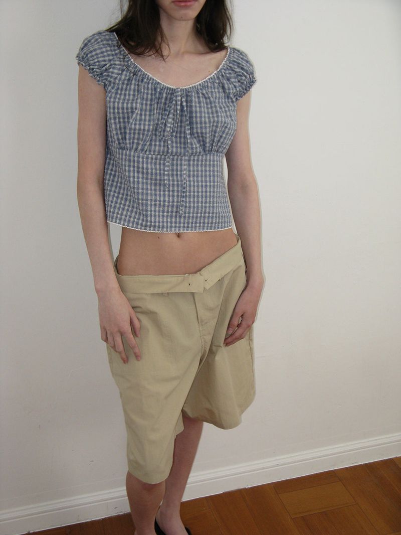 Bow bermuda pants_beige