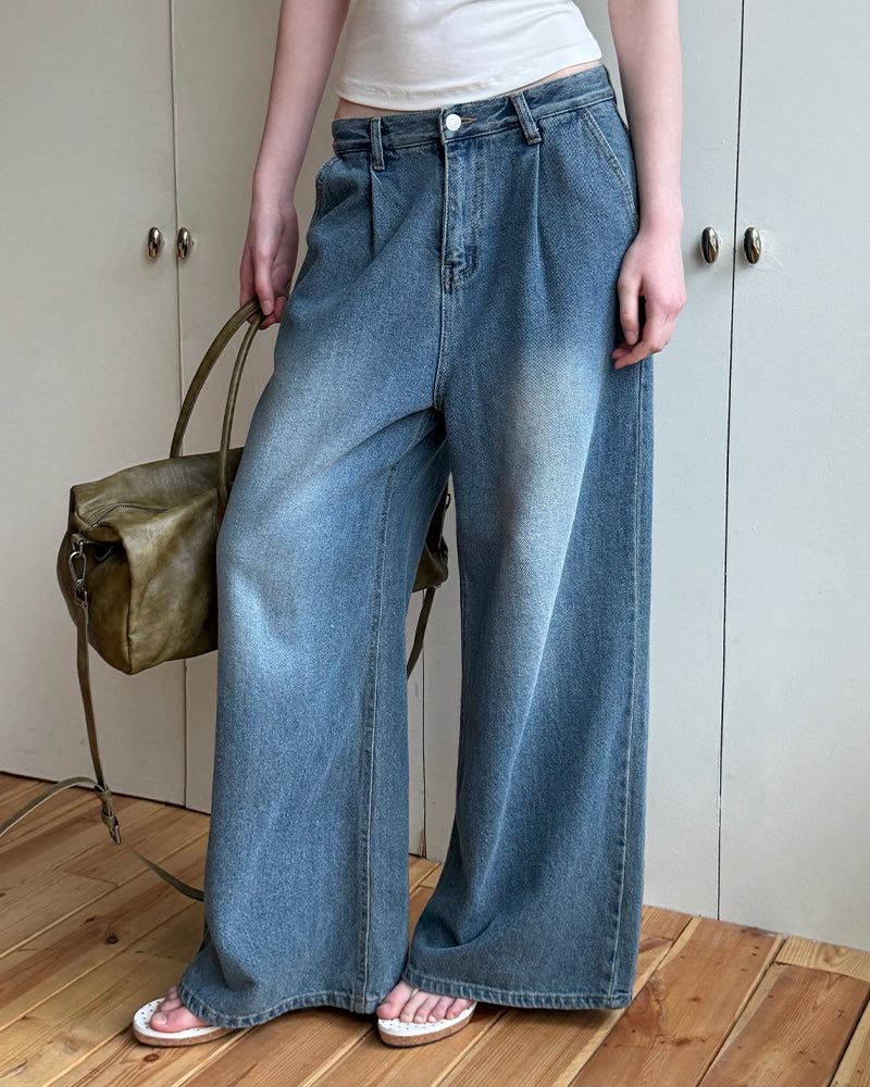 BEIDELLI（ベイデリー）の「[ORIGINAL] Melted Pintuck Denim Wide Pants（Pants）」