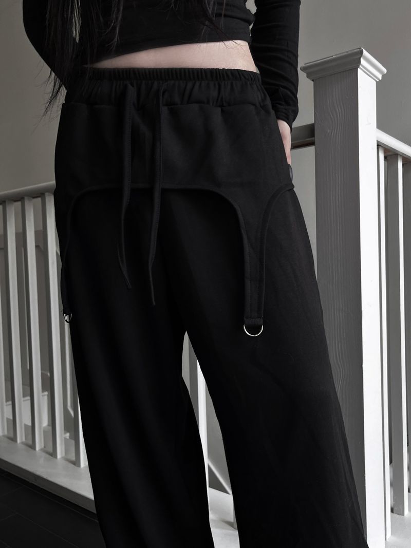D-ring snap wide pants (2color)