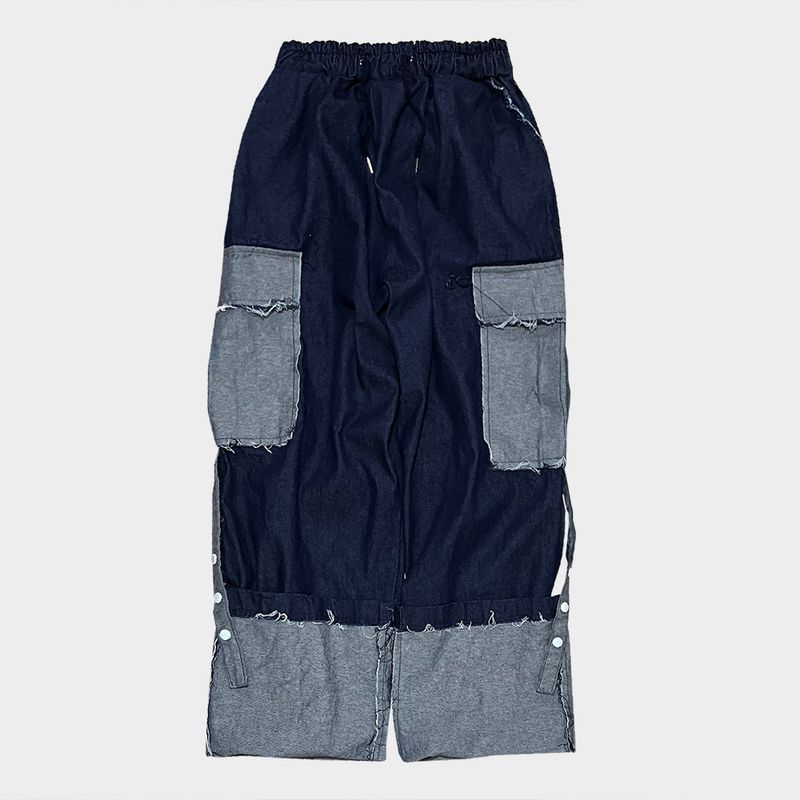 grunge roll-up denim pants_blue