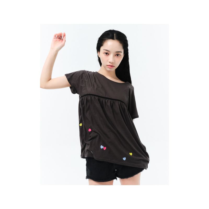 Heart Sprinkle Tee Charcoal