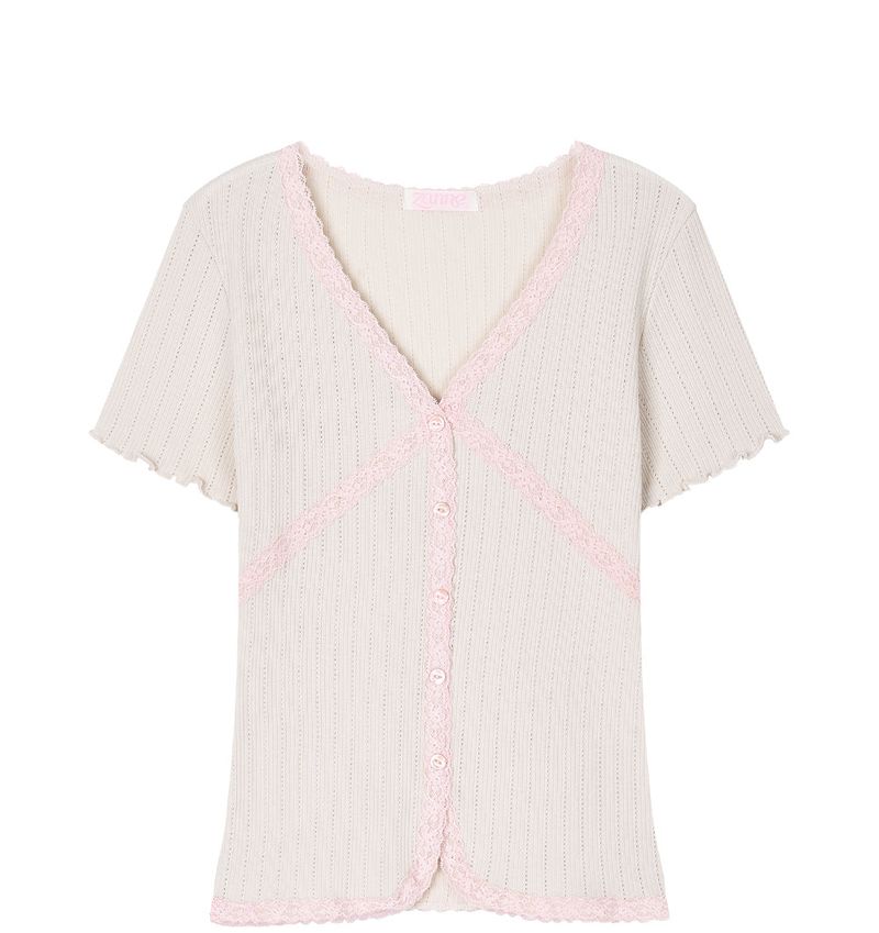 [MADE] Vernis Lace Cardigan Tee