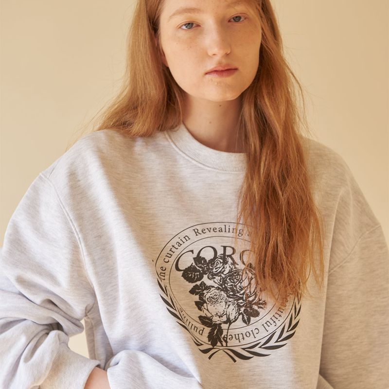 CORCA（コルカ）の「Rose Graphic Sweat Shirts Melange Grey（Tops）」