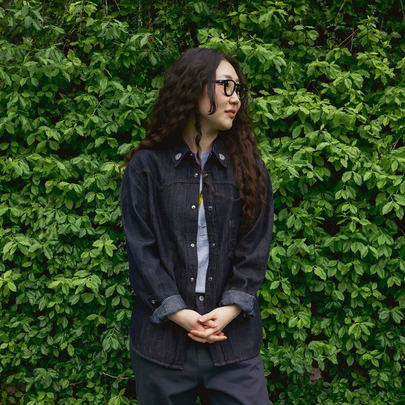 Western linen denim shirts / Dark indigo