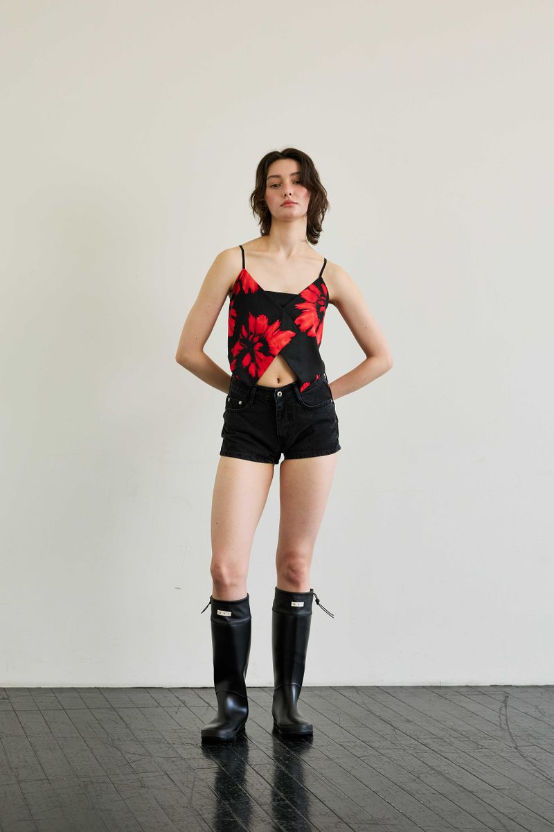 FLUTTER TOP / RED