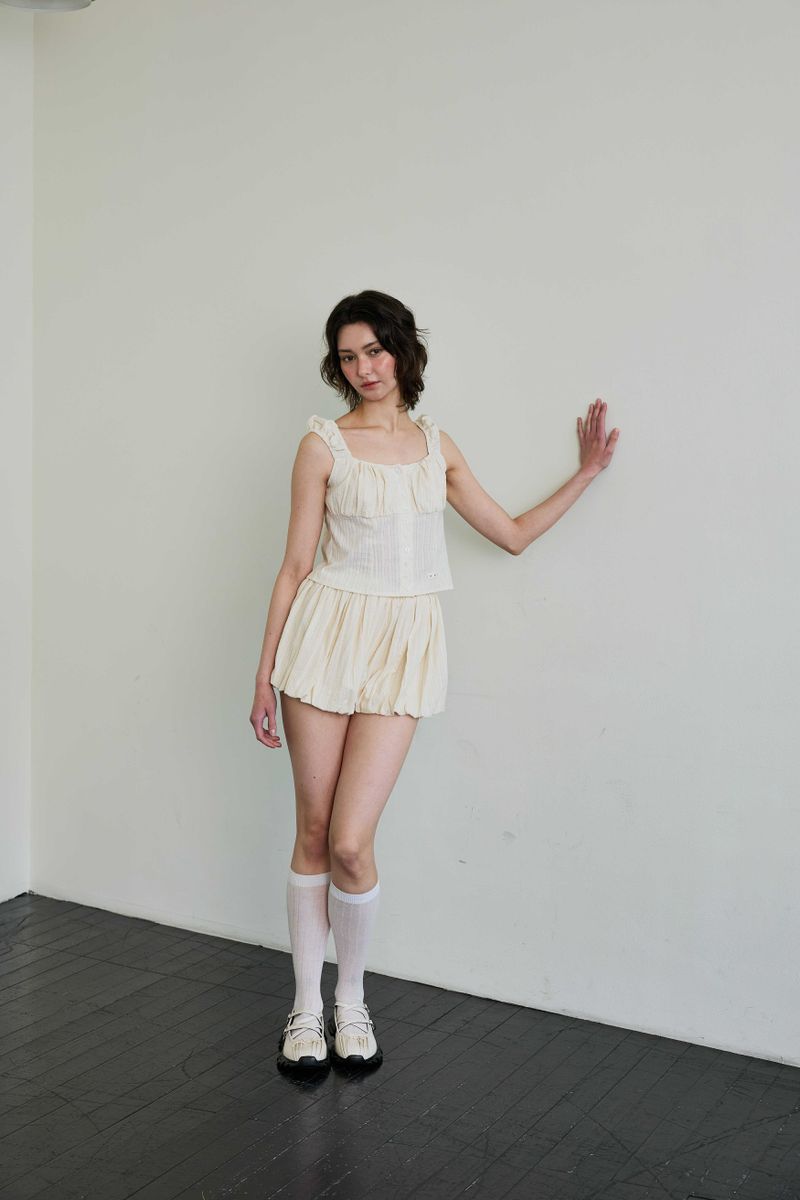 CUDDLY BALLOON SKIRT PANTS / BEIGE