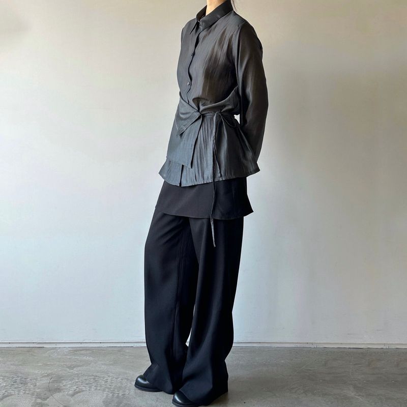Sheer Wrap Shirt - 3colors