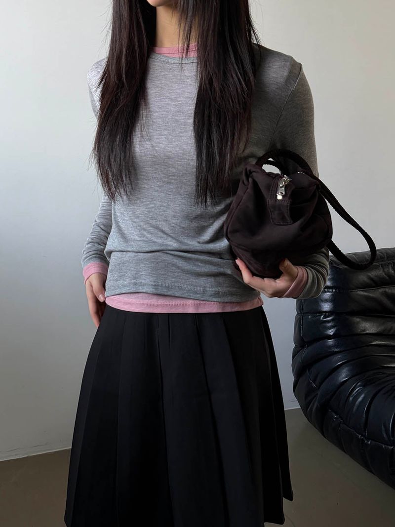 Soft tencel loose long sleeves(5color)