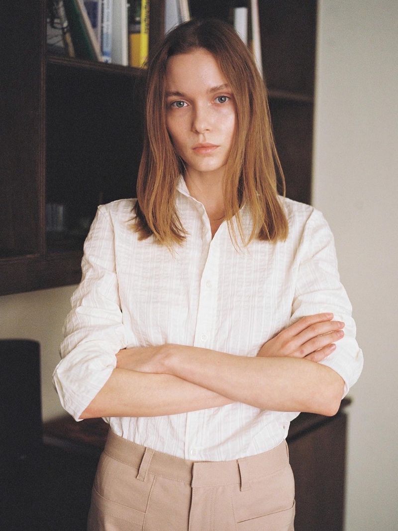 LO AXUAL（ロエクシュアル）の「WRINKLED STRIPE SHIRT（Tops）」