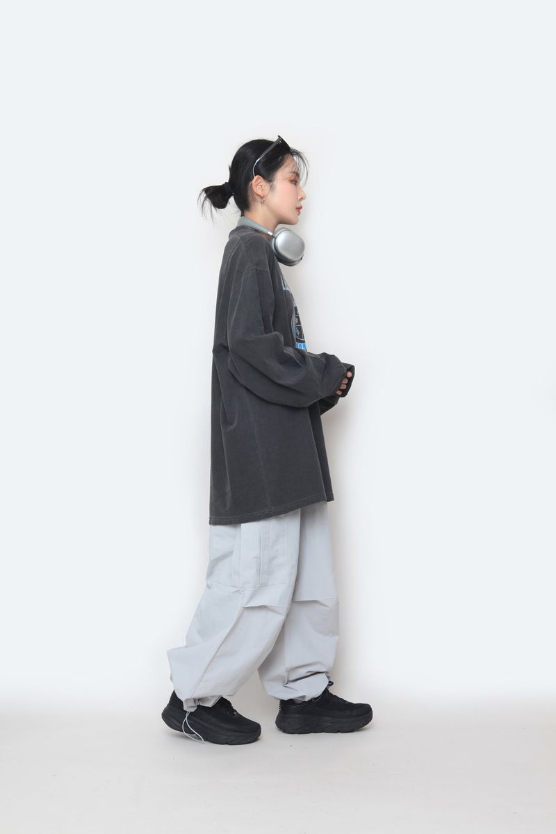 Solid Big Pocket Cargo Pants