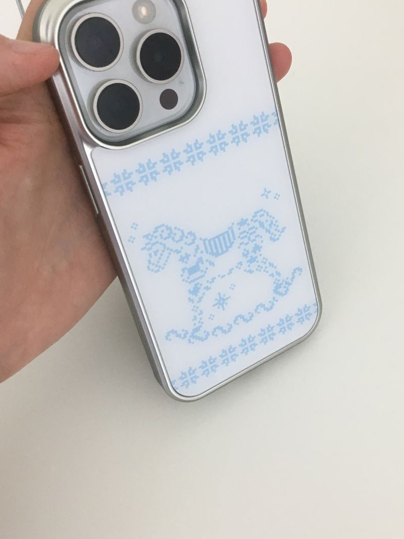 blue horse case (silver glass)