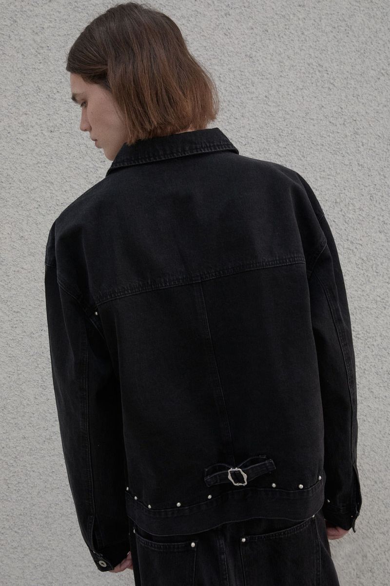 Studded selvage washed denim - Jacket