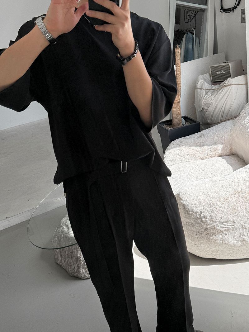 ASCLO Semi Wide Belt Slacks (4color)