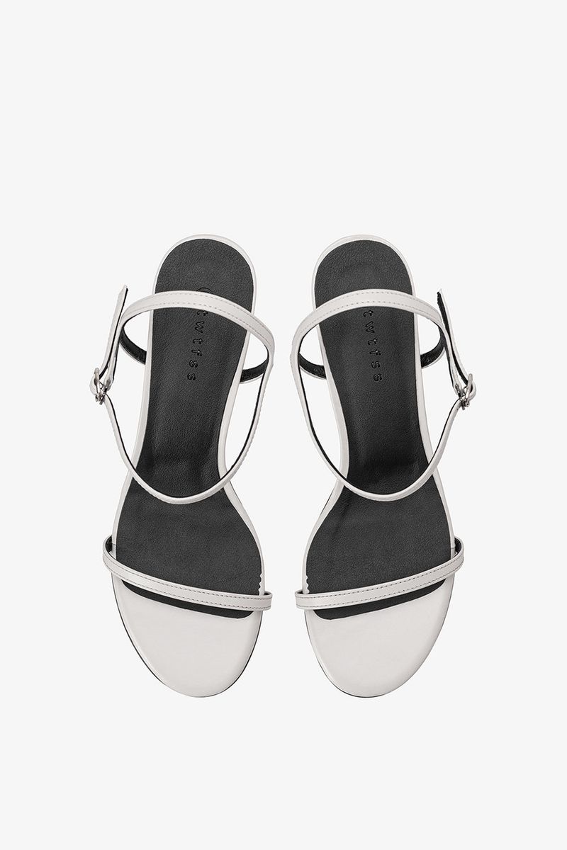 KITTEN STRAP SANDAL IN WHISPER WHITE
