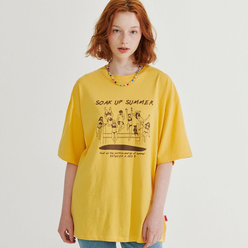 Between A and B(ビットウィーンエーアンドビー)の「DIVING PRINT OVERFIT T-SHIRT _ YELLOW(Tops)」