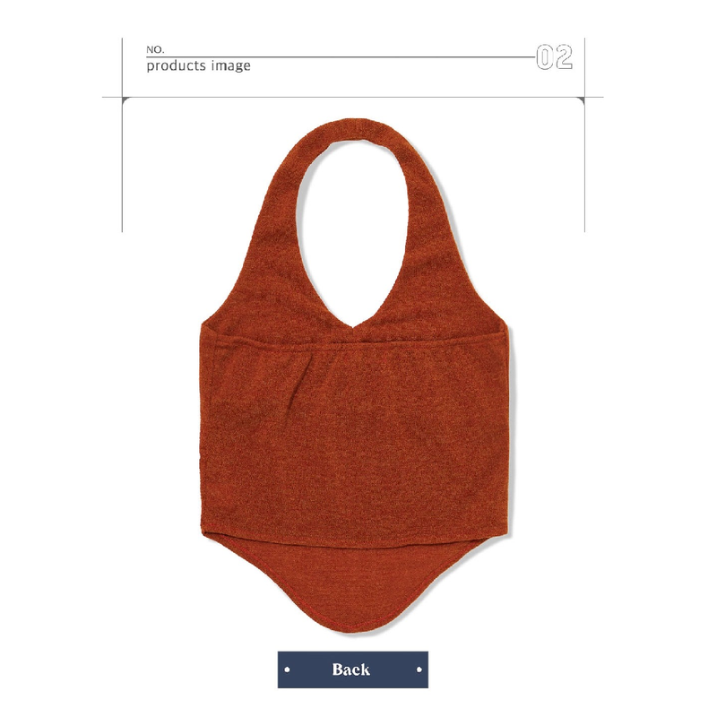 HALTERNEK KNIT VEST_ORANGE