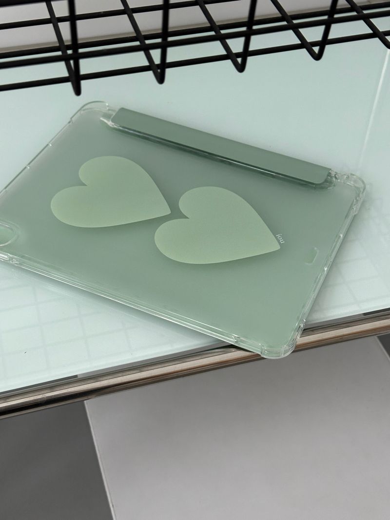 mint heart ipad case