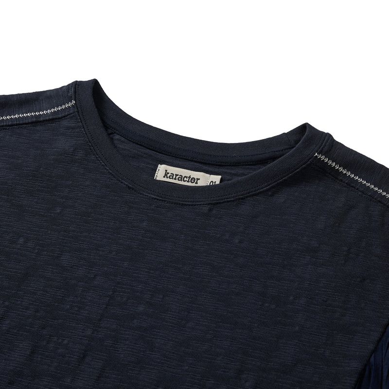 Crease half T-shirts / Navy