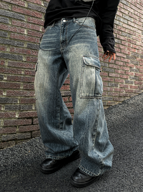 Flang Real Washed Cargo Denim