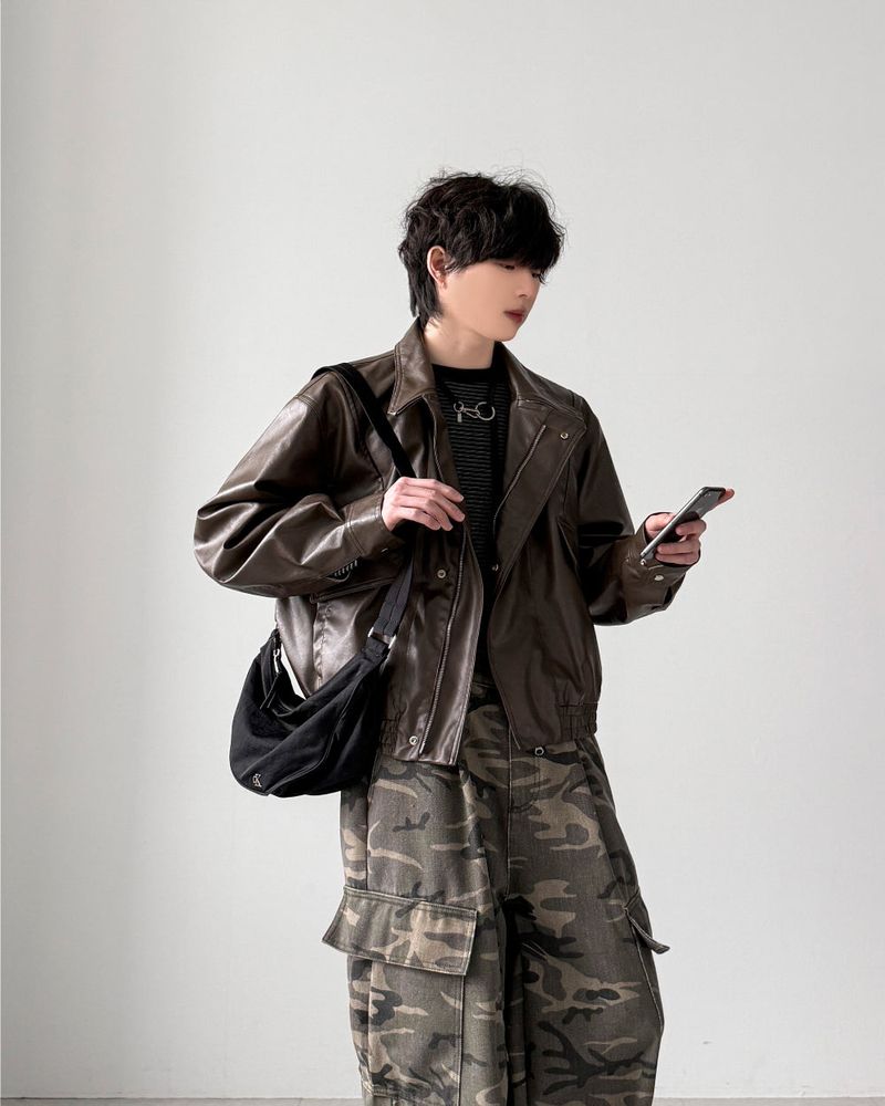 Fiora Crop Leather Jacket