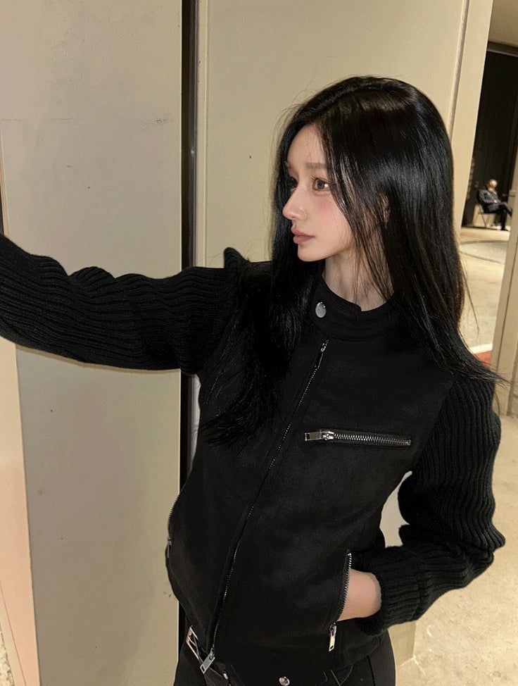 Dark Suede Bodyfit Jacket
