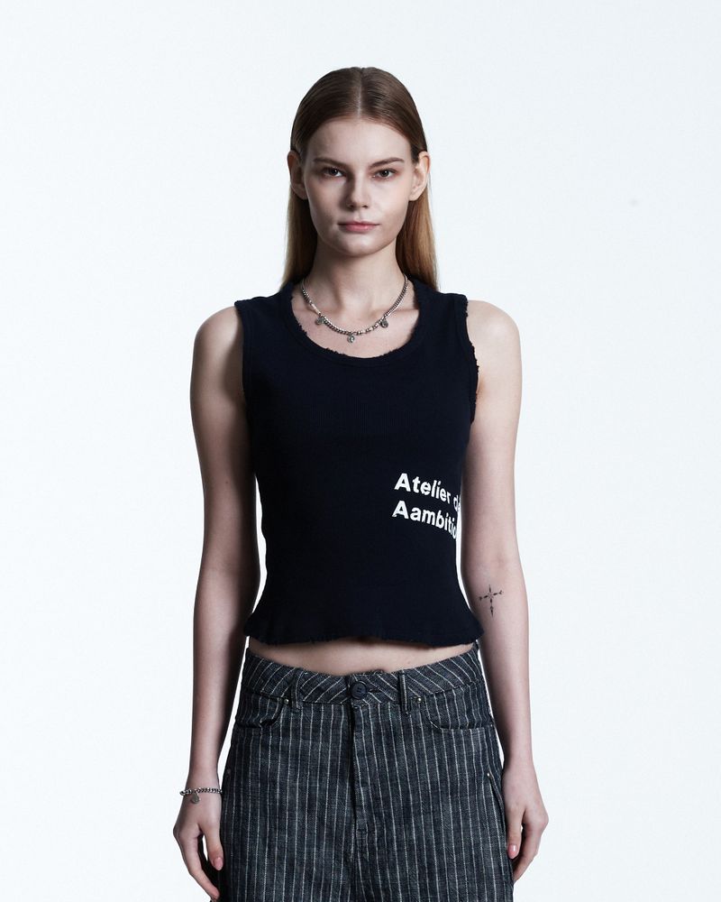 AAMBITION（アアンビション）の「アトリエ クロス スリーブレス(Navy)（トップス）」