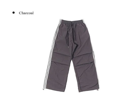 BT Nylon Track Pintuck Wide Pants