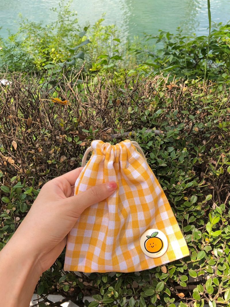 Tangerine badge+pouch set
