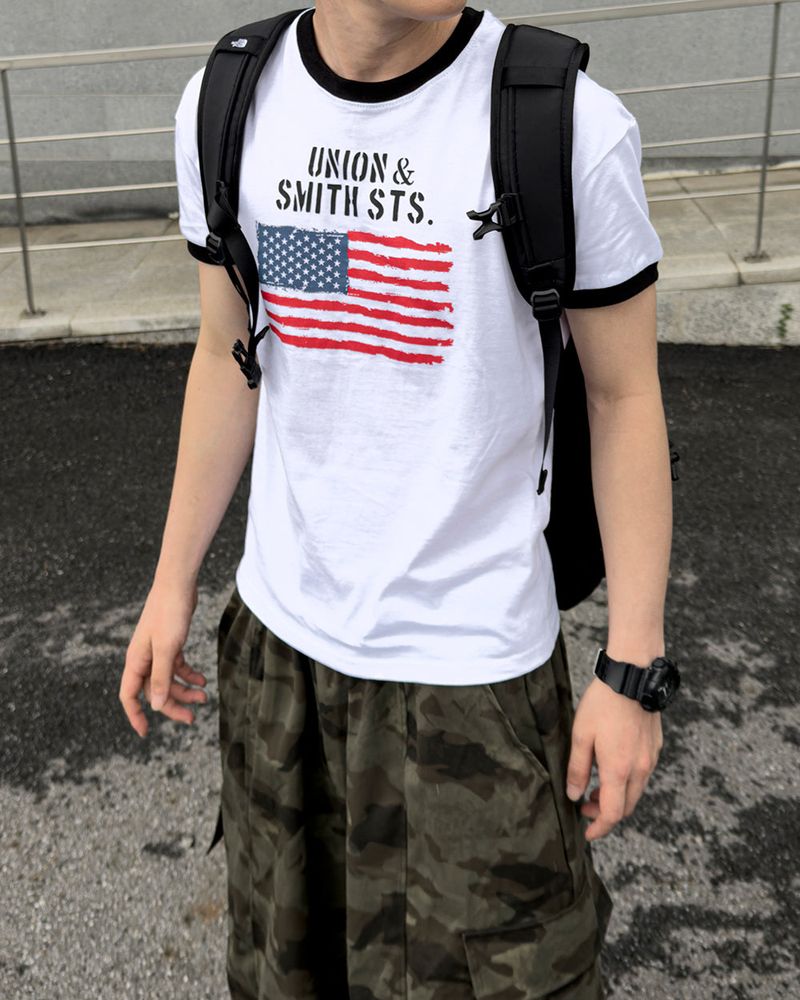 Loue American Flag Ringer Muscle Tee