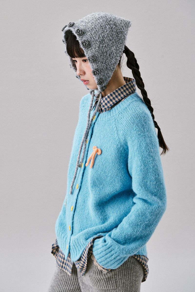 Boucle Flower Bonnet [Gray]