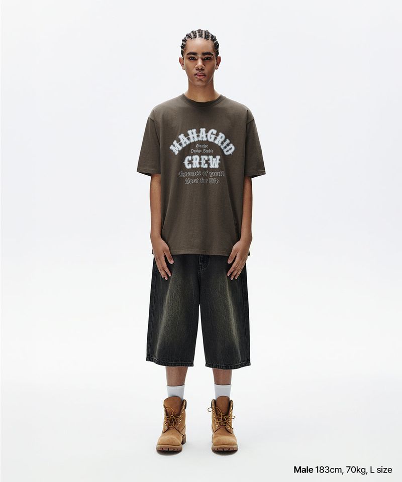 MUD WASHING DENIM SHORT