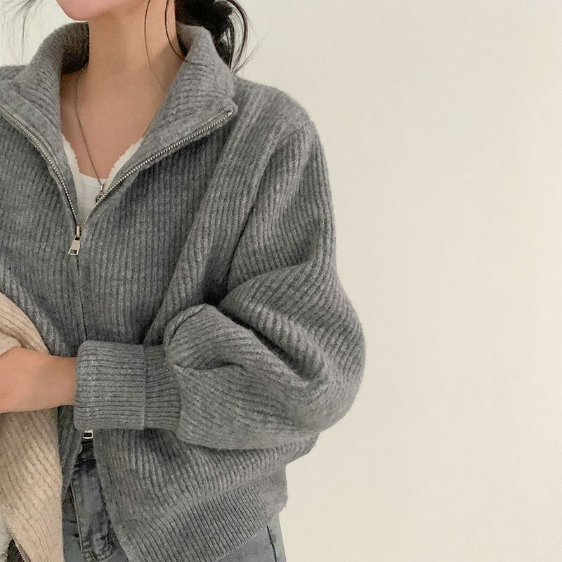 High Neck Two-Way Zip Jacket