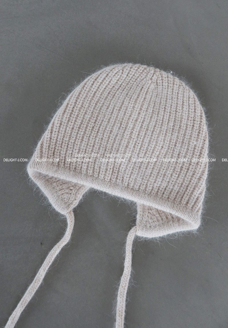 Angora knit earring bonnet