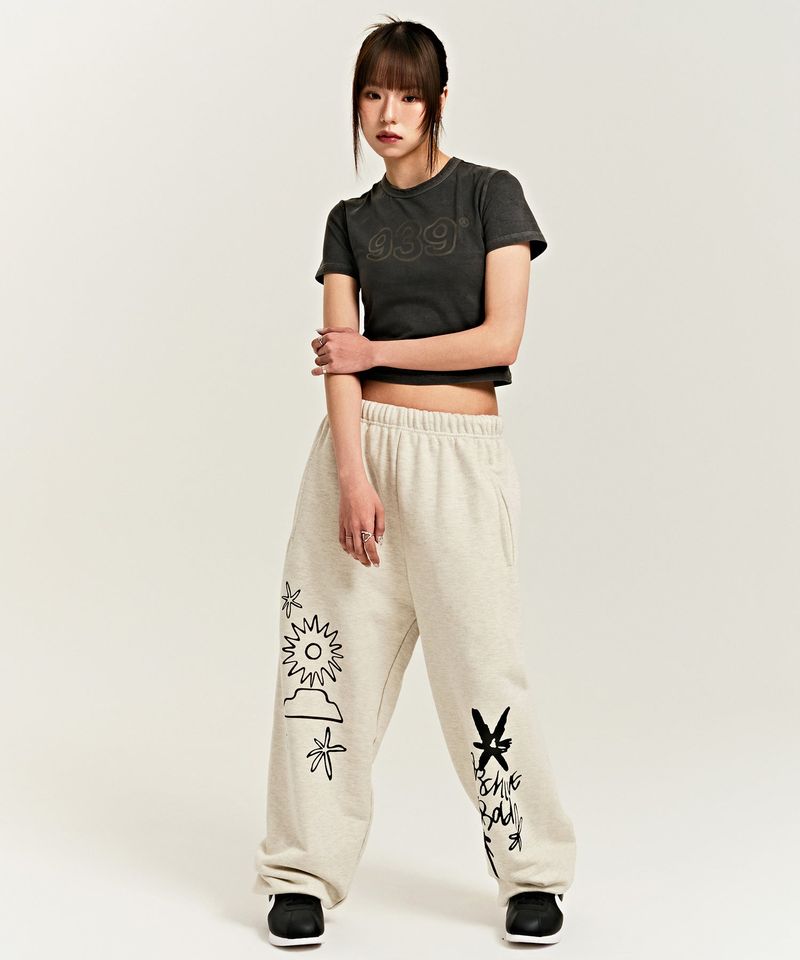 939 LOGO CROP TOP (CHARCOAL)